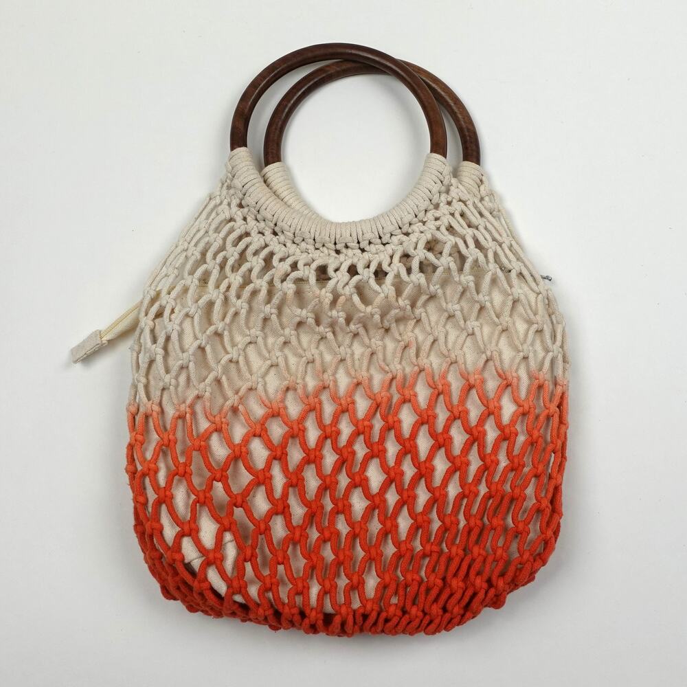 Preppy Boho Beach Vacation Nanette Lepore Mykonos Ombre Macrame Pouch Handbag